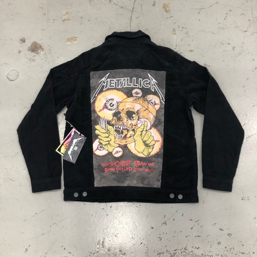 Billabong x Metallica NWT Shortest Straw Black Corduroy Jacket
